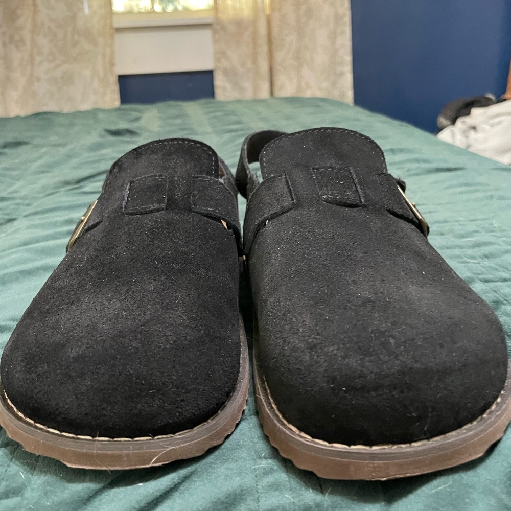 Elegant Black Suede Women's Mules